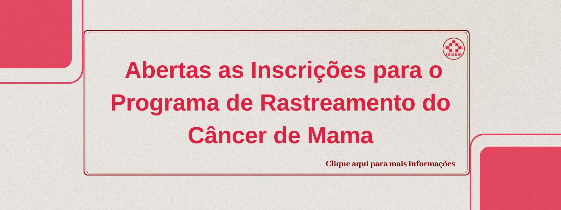 Inscrições Programa Rastreamento Cancer de Mama